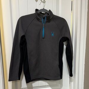 Spyder Men's Charcoal and Black Zip-Up Sweater